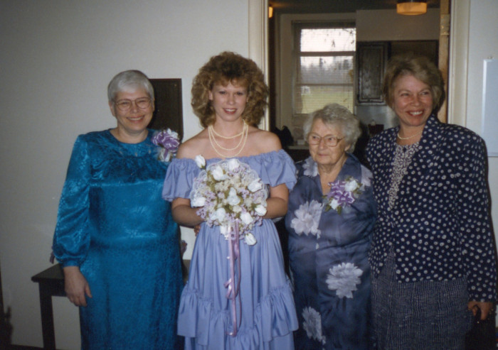(L to R) Alice Hamilton, Margriet Hamilton, Juniata Voorheis (Ingram), Eleanor Ingram