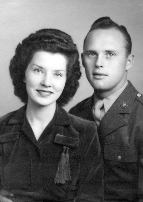 Saradelle Beamer and Donald Vincent Trolines wedding photo Nov 1943