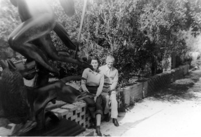 Helen Johnson and Charles Norburn. Brookgreen Gardens, Murrels Inlet, SC 1952.