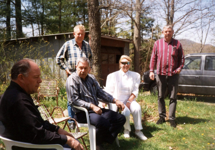 (L to R) Jack, Roger, Joe, Eleanor, Larry Ingram at Ingram house in Arden NC Apr 18 1993