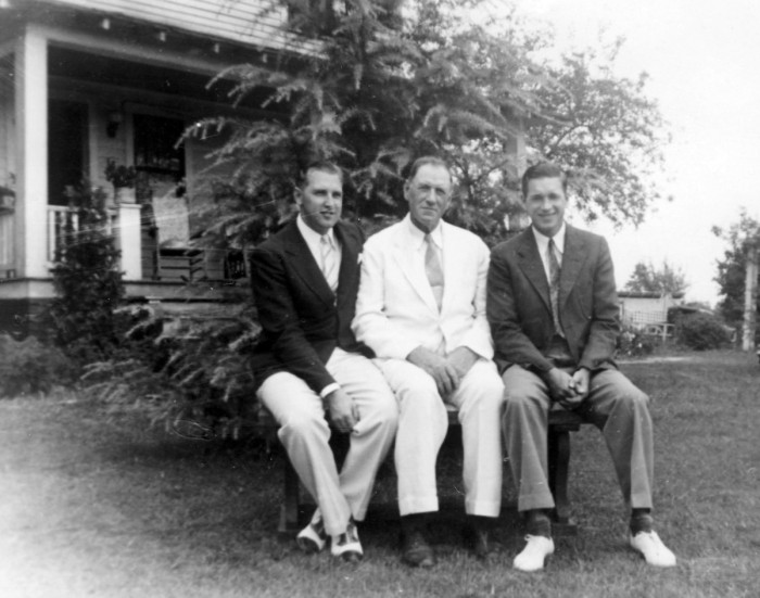 (L to R) Vaughn, William, and Albert Johnson. Bear Creek Rd, Asheville NC. Late 1930s.