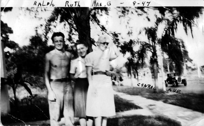 (L to R) Ralph, Ruth, Elizabeth Zugelter (Gumbinger)  St. Petersburg, FL Aug 1947
