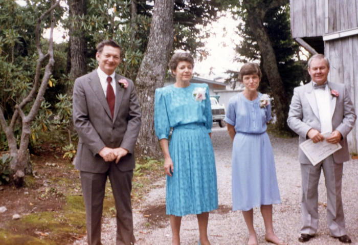 (L to R) Rudolph Herzberg, Elizabeth Ingram Herzberg, Mrs. Koontz, Mr. Koontz