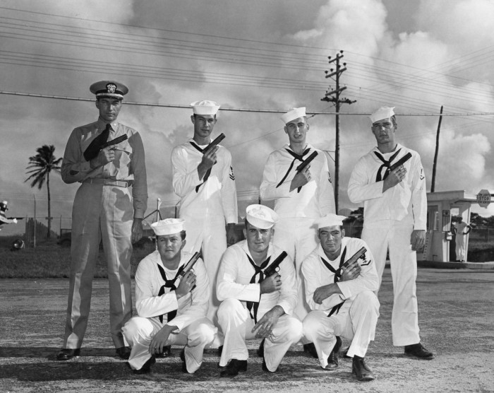 Joe Ingram back row second from left. USN pistol team.