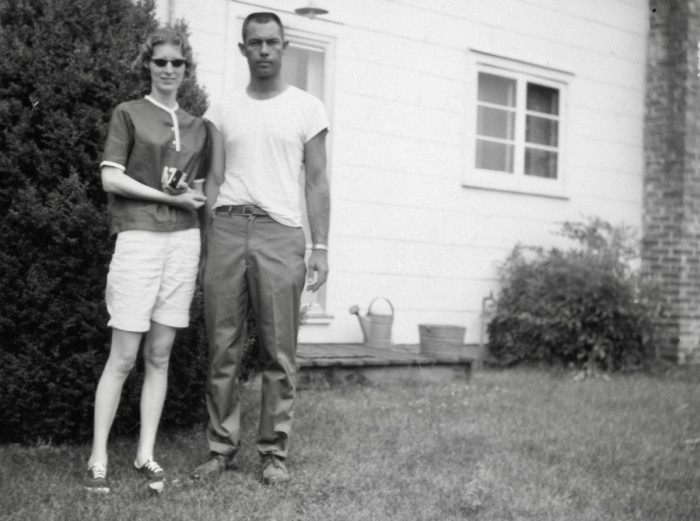 Helen and Joe Ingram at the house in Mill Spring that Joel was born in July 1966